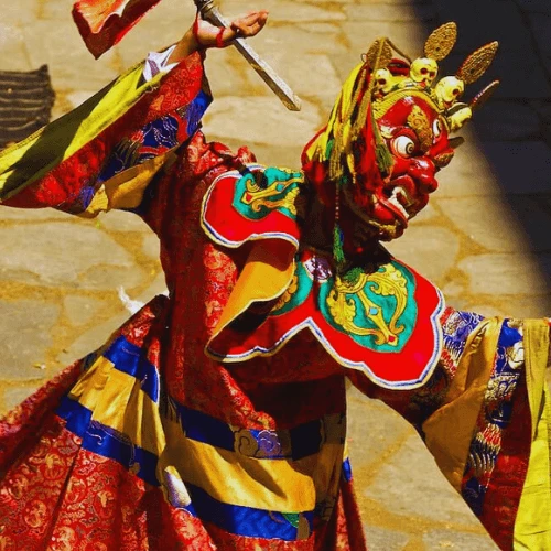 Rituales budistas durante el Mani Rimdu Festival en Everest